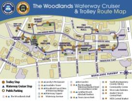 The Woodlands Waterway Cruiser & Trolley Map
